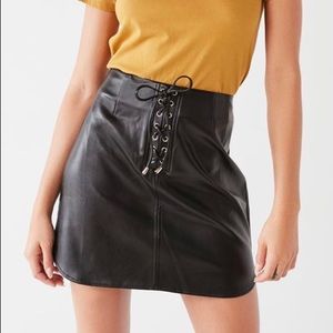 NWOT Urban outfitters lace up leather skirt
